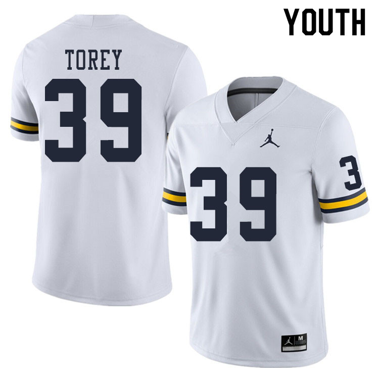 Youth #39 Matt Torey Michigan Wolverines College Football Jerseys Sale-White